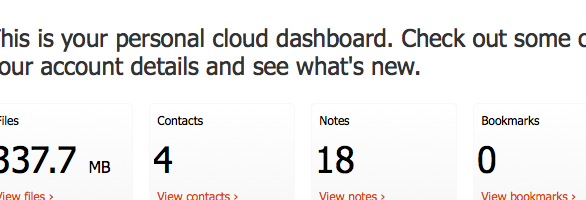 U1 Personal cloud dashboard